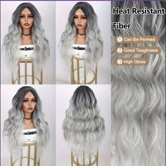 Women'S 26" Long Curly Wavy Synthetic Wig  Heat Resistant High Temperature Fiber - Picture 5 of 16
